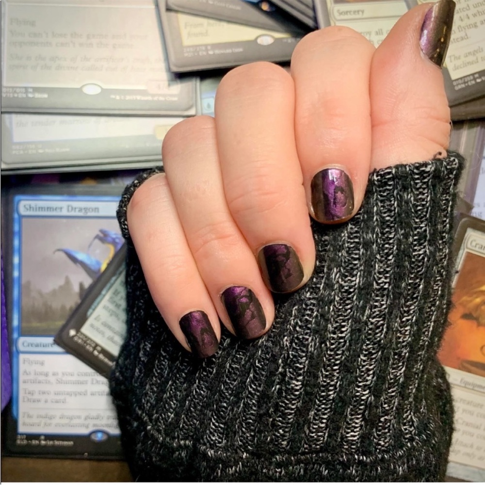*Retired* Color Street: Smoke’s on You | Purple Olive Green Duochrome Black